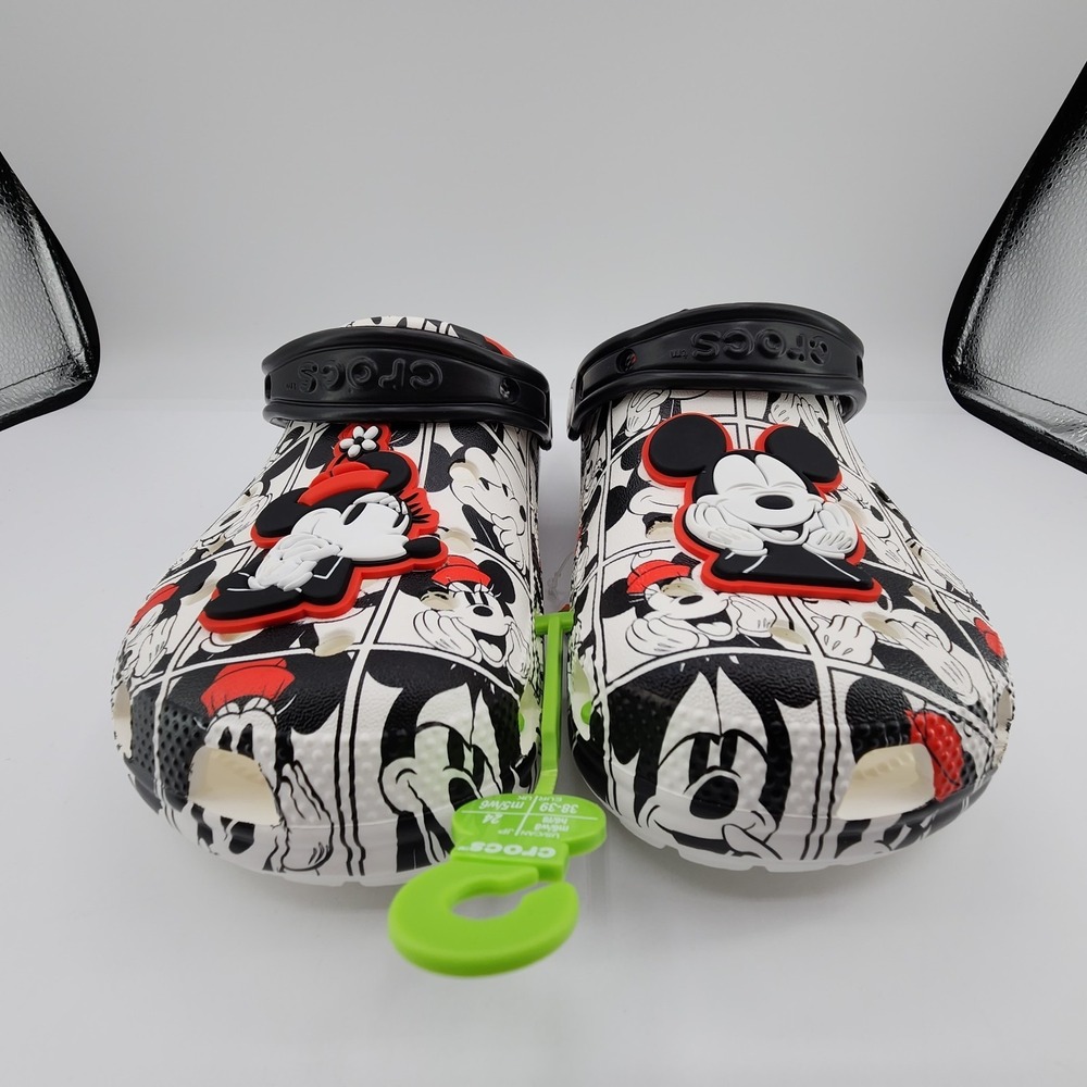 Crocs Disney Mickey and Minnie Classic Clog Womens 8/ Mens 6 Black White Red NEW - Picture 4 of 10